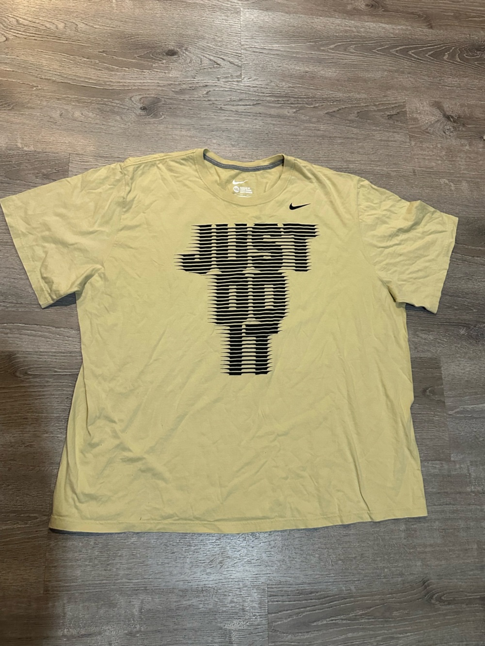 Nike Dri-FIT Graphic T-Shirt Yellow Black Logo Size 4XL
